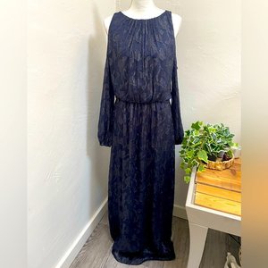 LAUREN Ralph Lauren Cold Shoulder‎ Long Sleeve Gown